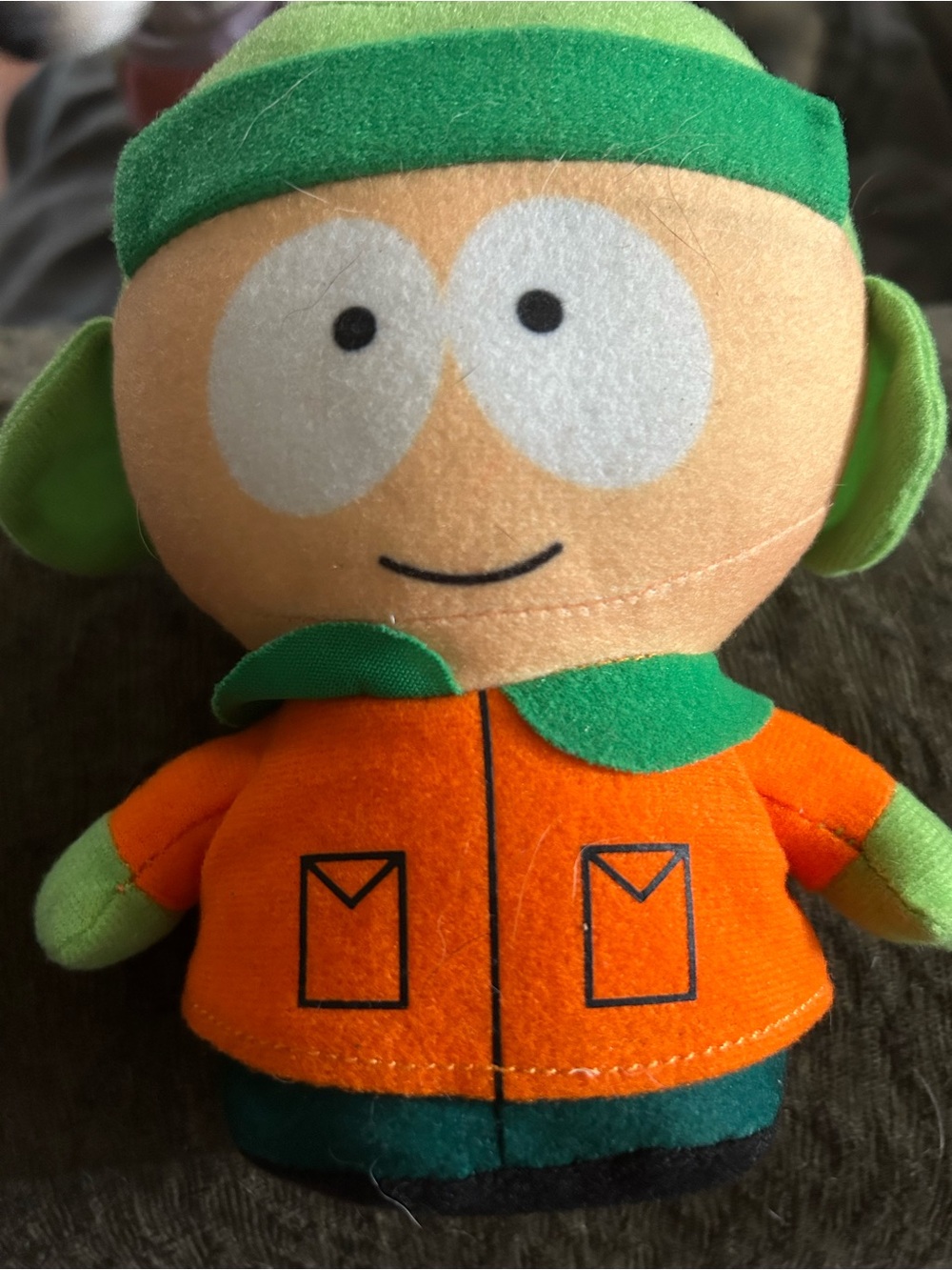 Plush Cartoon-Inspired Kids Stuffed Toy in Orange & Green